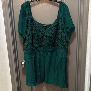 Torrid Green Lace Blouse